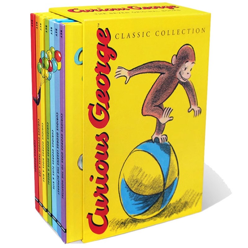 预售 英文原版 Curious George 好奇猴乔治 7本 廖彩杏书单推荐绘本 汪培珽第3阶段 礼盒装 精装