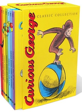 预售 英文原版 Curious George 好奇猴乔治 7本 廖彩杏书单推荐绘本 汪培珽第3阶段 礼盒装 精装