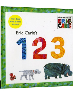 英文原版 Eric Carle's 123 艾瑞卡尔教你学数字 精装纸板翻翻书  儿童启蒙认知绘本 艾瑞卡尔