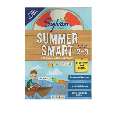 英文原版 Sylvan Learning 新版 Summer Smart Reading Math Grade 2-3 暑假阅读数学技巧