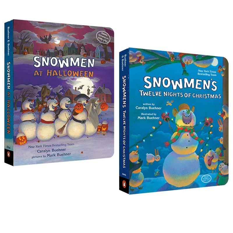 英文原版 Snowmen at Halloween/Snowmen's 12 Nights Of Christmas 雪人的万圣节 圣诞节 儿童启蒙图画纸板书