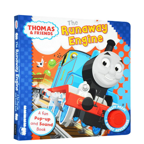 英文原版 小火车托马斯和他的朋友们 Thomas And Friends  The Runaway Engine 翻翻立体发音书 纸板书