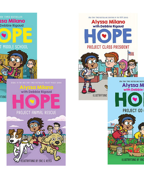 英文原版 Alyssa Milano's Hope 4册 精装 自尊情感 儿童桥梁章节故事书 中小学课外阅读 Alyssa Milano