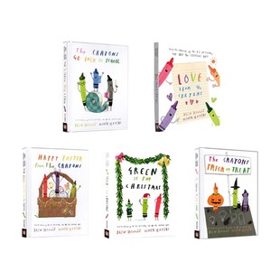 英文原版 The Crayons Trick or Treat 精装 蜡笔系列 5册 艺术插画绘本 Oliver Jeffers 奥利弗杰弗斯