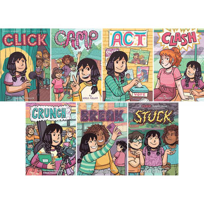 英文原版 Click Graphic Novel Click/Camp/Act/Clash/Crunch/Break 1-7 7册合售 儿童爆笑幽默漫画读物 青少年友谊课外读物