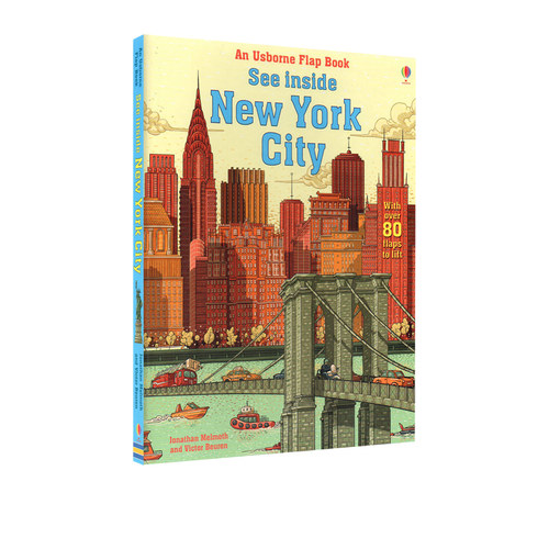英文原版 Usborne See Inside New York City  看里面系列之纽约 纸板翻翻书 英文原版 尤斯伯恩 儿童科普认知绘