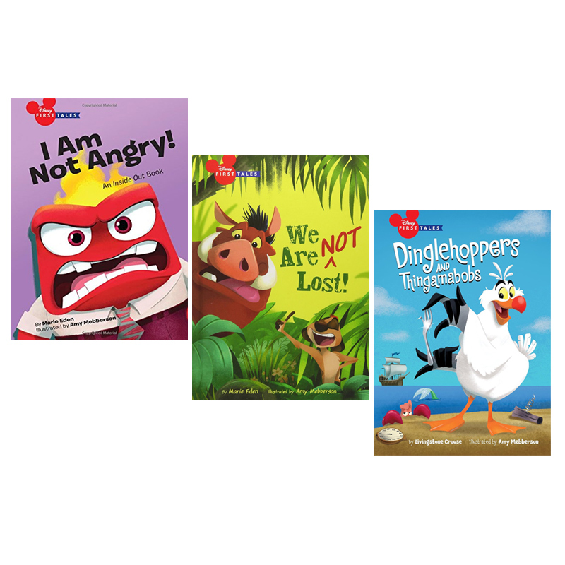 迪士尼经典动画系列3册英文原版 Disney First Tales Inside Out: I Am Not Angry 精装 头脑特工队 儿童幽默故事