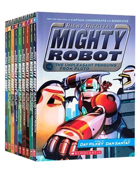 英文原版 Ricky Ricotta's Mighty Robot 威猛机器人9册 内裤超人队长同作者 Dav Pilkey 全彩儿童桥梁 中小学英语阅读