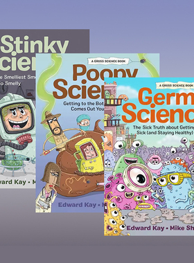 英文原版 Edward Kay 3册精装 生物科学绘本图画 Poopy Science/Germy Science/Stinky Science儿童科普知识 Edward Kay