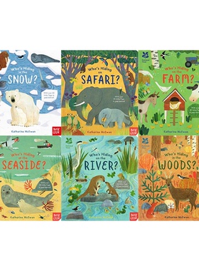 英文原版 Who's Hiding 系列 6册合售 趣味纸板翻翻书 每册含20个翻翻页 STEM课外读物 儿童科普绘本 大嘴鸟出品 Nosy Corw