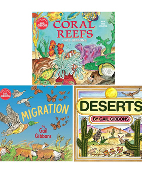 英文原版 Gail Gibbons 盖尔吉本斯少儿百科 生态环境 3册 Deserts/Coral Reefs/Coral Reefs/Migration 儿童科普知识绘本