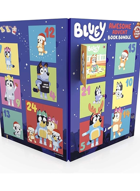 预售 英文原版 Bluey Awesome Advent Book Bundle 小蓝狗布鲁伊倒数盲盒日历书 圣诞节
