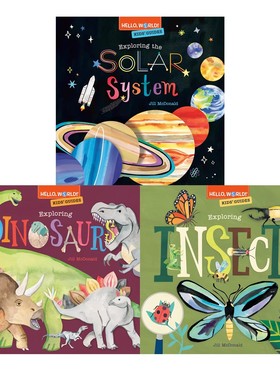 英文原版 Hello World Kids' Guides:Exploring Dinosaurs 3册 你好科学手册 精装 少儿科普百科绘本图画书