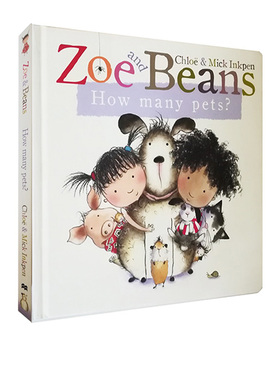 英文原版绘本 Zoe and Beans How Many Pets 纸板书 幼儿英语启蒙 学数字 名家Mick Inkpen
