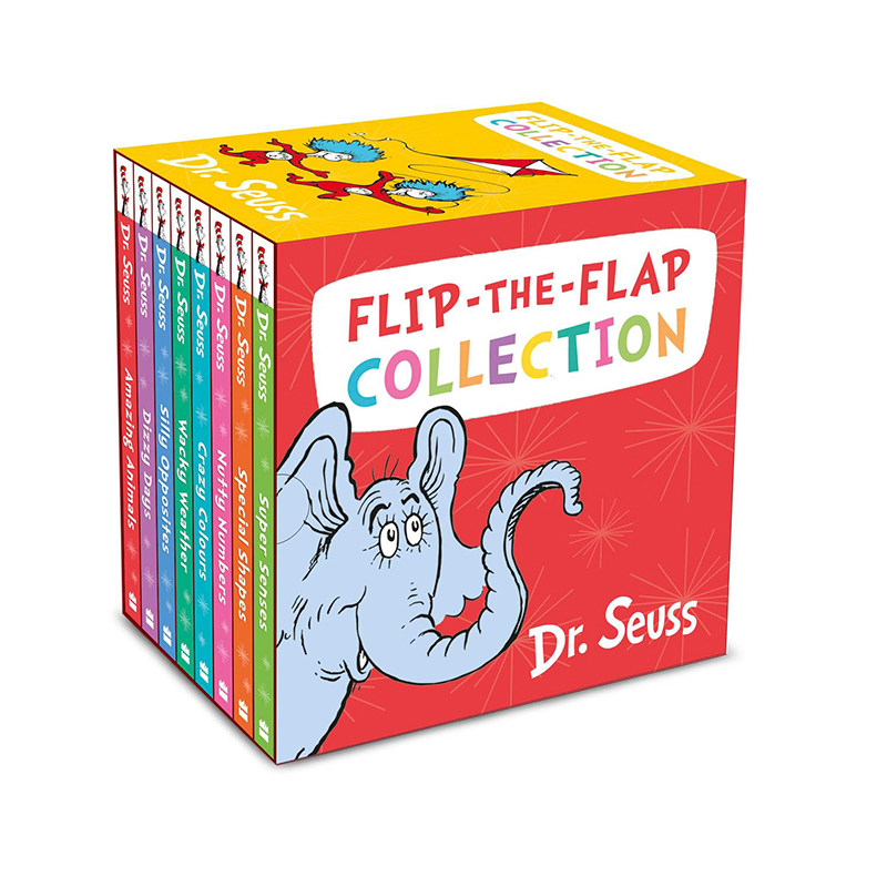 英文原版 Dr. Seuss 苏斯博士 纸板翻翻书 8册礼盒装 Flip-the-Flap Collection 低幼启蒙英文学习
