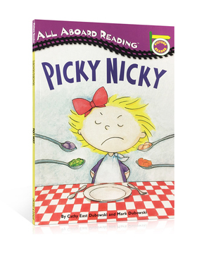 Penguin Group系列 All Aboard Reading：Picky Nicky 挑食的妮琪 培珽推荐书单第1一阶段绘本 分级阅读读物故事书 英文原版