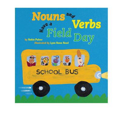 英文原版 Nouns and Verbs Have a Field Day 英文学习启蒙绘本 名词动词学习 Robin Pulver  儿童英语语法图画故事书