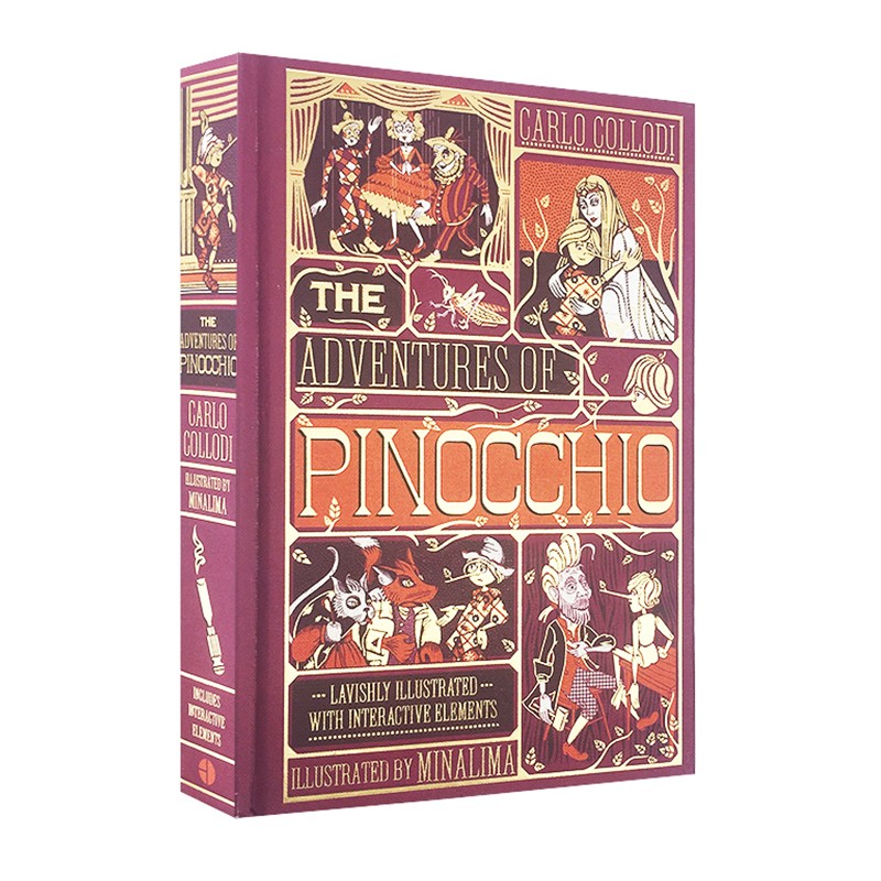 英文原版 匹诺曹 木偶奇遇记 The Adventures of Pinocchio 3D复刻手工立体书 内含互动式精装立体绘本小说收藏版
