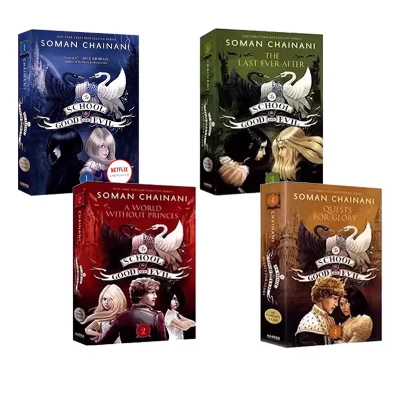 英文原版 The School for Good and Evil 4册合售 善与恶的学院 青少年科幻小说 青少年英语提升课外读物