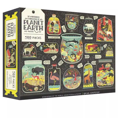 预售 英文原版 WONDROUS WORKINGS OF PLANET EARTH PUZZLE 500片 行星地球运行的奥秘 盒装亲子互动拼图 儿童启蒙认知 动手操作