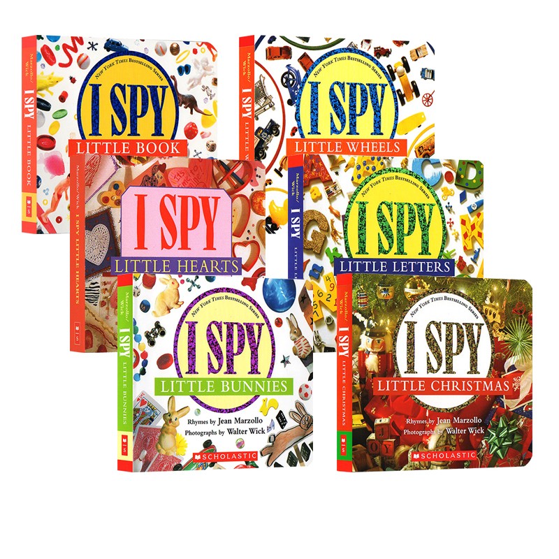 I Spy Little 学乐视觉大发现 纸板书 6册合售 英文原版 美国国家育儿类出版物奖 奇妙益智书
