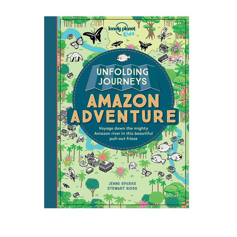 英文原版 Lonely Planet Amazon Adventure 亚马逊冒险之旅 STEM知识科普课超大跨页拉拉折叠书 孤独星球儿童版