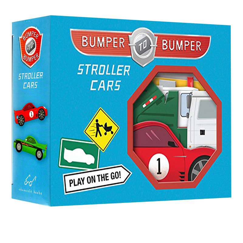 英文原版 Bumper-to-Bumper Stroller Cars 盒装卡片书 幼儿汽车玩具礼品书 0-3岁宝宝安全启蒙教育
