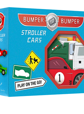 英文原版 Bumper-to-Bumper Stroller Cars 盒装卡片书 幼儿汽车玩具礼品书 0-3岁宝宝安全启蒙教育