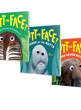 预售 英文原版 Butt or Face? 3册合售 屁股还是脸？趣味动物猜谜精装绘本 儿童动物知识科普图画书 Sourcebooks