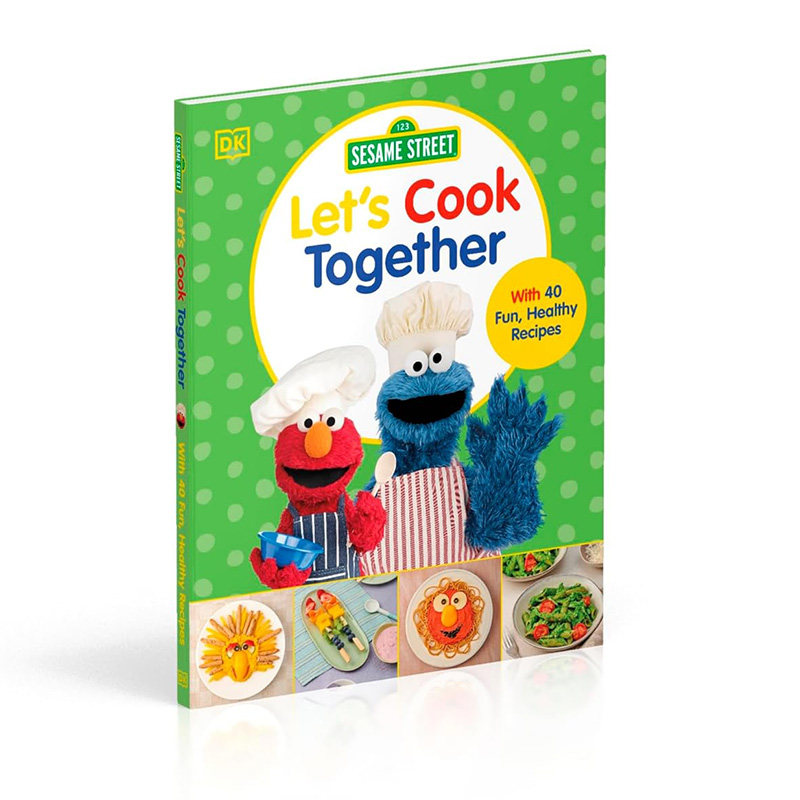 预售 英文原版 Sesame Street Let's Cook Together 芝麻街艾摩 亲子儿童食谱精装绘本 40道健康宝宝餐 DK出版