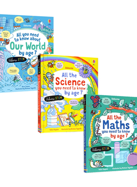 英文原版 尤斯伯恩 Usborne All You Need to Know by Age 7 3册合售 7岁前你需要知道的数学/科学/地球知识 5-7岁精装