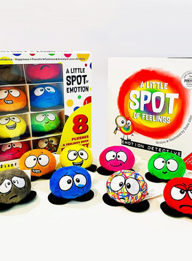 预售 英文原版 豆豆家族的魔法情商课 A Little SPOT of Emotion 一点点情感 书+ 含8个毛绒玩具 精装 儿童创意启蒙绘本 情绪管理