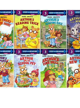 英文原版 Arthur's 亚瑟小子系列 8册 Marc Brown 马克.布朗 Step into reading 企鹅兰登英语分级绘本读物