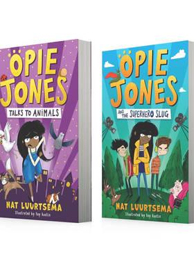 预售 欧皮・琼斯章节小说 2册 英文原版 Opie Jones Talks to Animals 动物对话/超级英雄鼻涕虫 儿童英语课外阅读