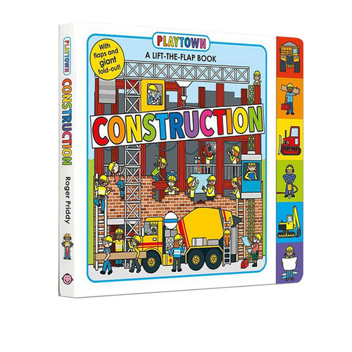 Playtown系列 Construction 建筑施工 儿童纸板翻翻书 边玩边学 儿童绘本 幼儿启蒙绘本童书 撕不烂纸板书