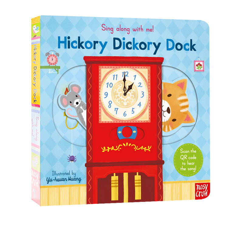 英文原版 Hickory Dickory Dock 纸板机关操作书 Sing Along with Me 欧美经典儿歌 欢唱童谣绘本 亲子互动 送音频