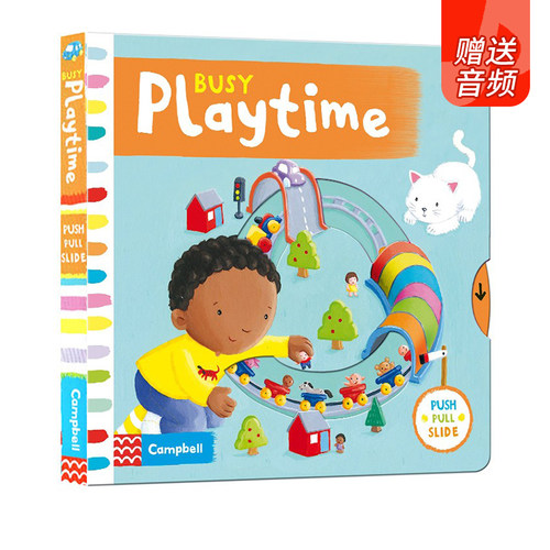英文原版 儿童绘本 Busy系列 Busy Playtime 纸板 机关 操作活动书 幼儿启蒙学习 亲子教育互动学习 撕不烂