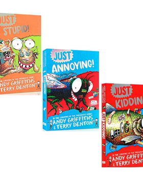 小屁孩树屋历险记作者 Andy Griffiths 英文原版 Just Stupid Annoying Kidding 3册合售 儿童趣味桥故事书 爆笑幽默创意漫画