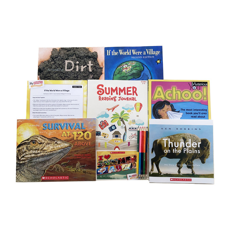 英文原版 Scholastic My Books Summer 学乐读书会礼包学前级 暑期阅读 含5只彩铅