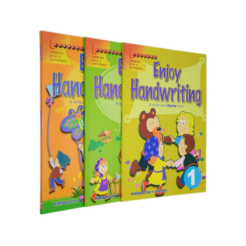 英文原版 Scholastic Enjoy Handwriting 学乐英语书法字帖练习 彩印版3册