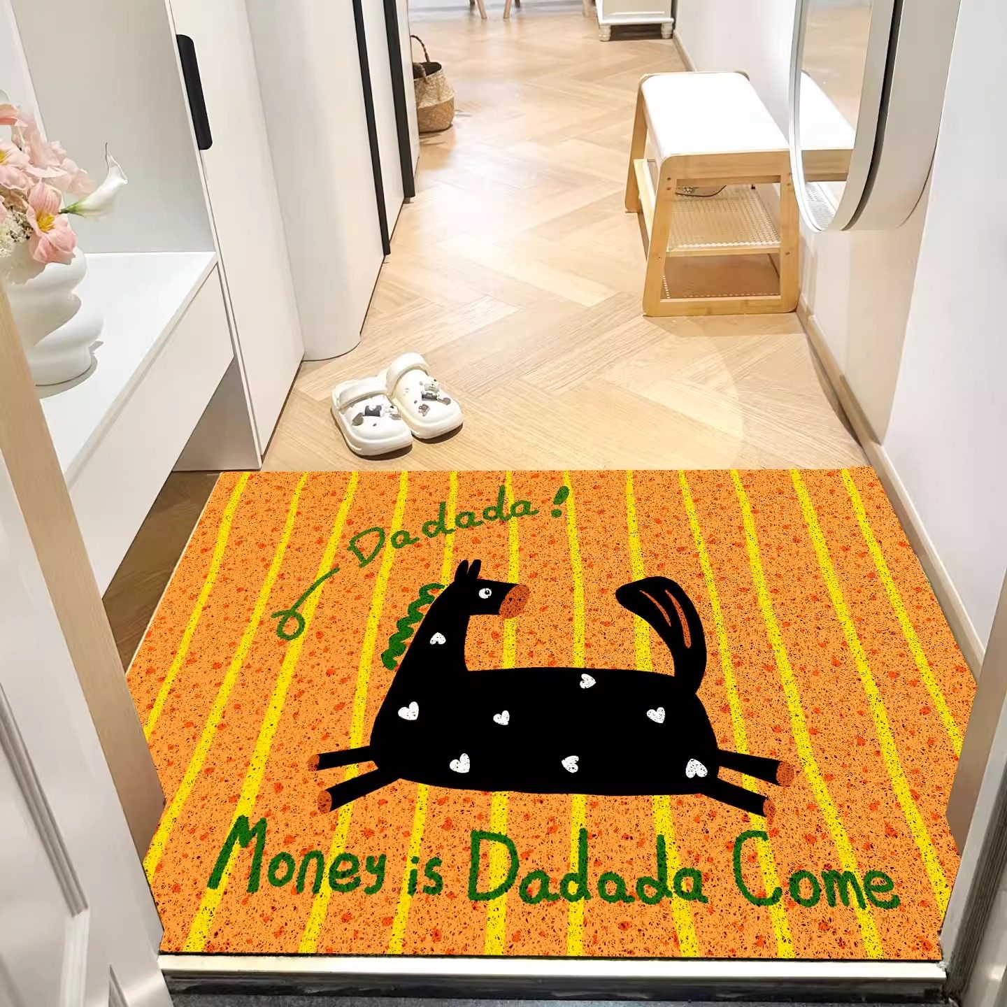 鹿小调多巴胺马年入户丝圈地垫新年进门垫可爱除尘防滑脚垫可定制,居家布艺,入户地垫,淘宝优惠券,粉丝福利购,淘宝优惠卷