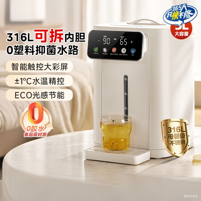 美的家用电热水瓶烧水壶恒温智能保温一体全自动桌面饮水机25新款