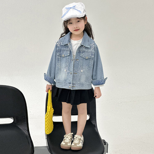 2026春秋女童洋气牛仔外套