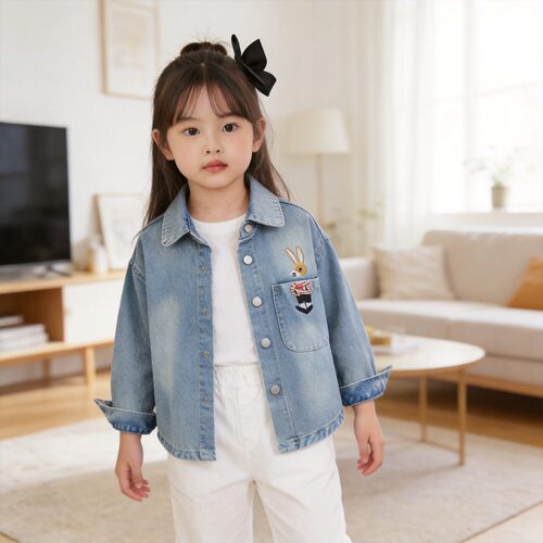 2026春秋新款女童牛仔衬衫洋气