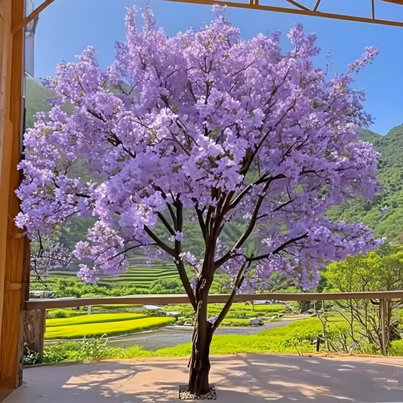 仿真蓝花楹树大型假樱花树紫色落地室内外婚庆景区装饰假桃花造景