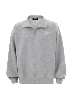 ZOZO FOREST 23AW 半拉链华夫格套头结构翻领半高领卫衣长袖