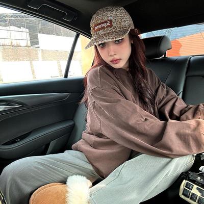 Supreme24SS豹纹天鹅绒棒球帽