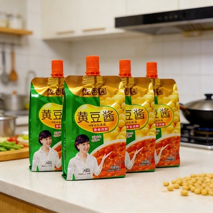 佐香园黄豆酱450g多袋熟酱东北大酱豆瓣酱沾葱沾菜蘸酱即食下饭酱