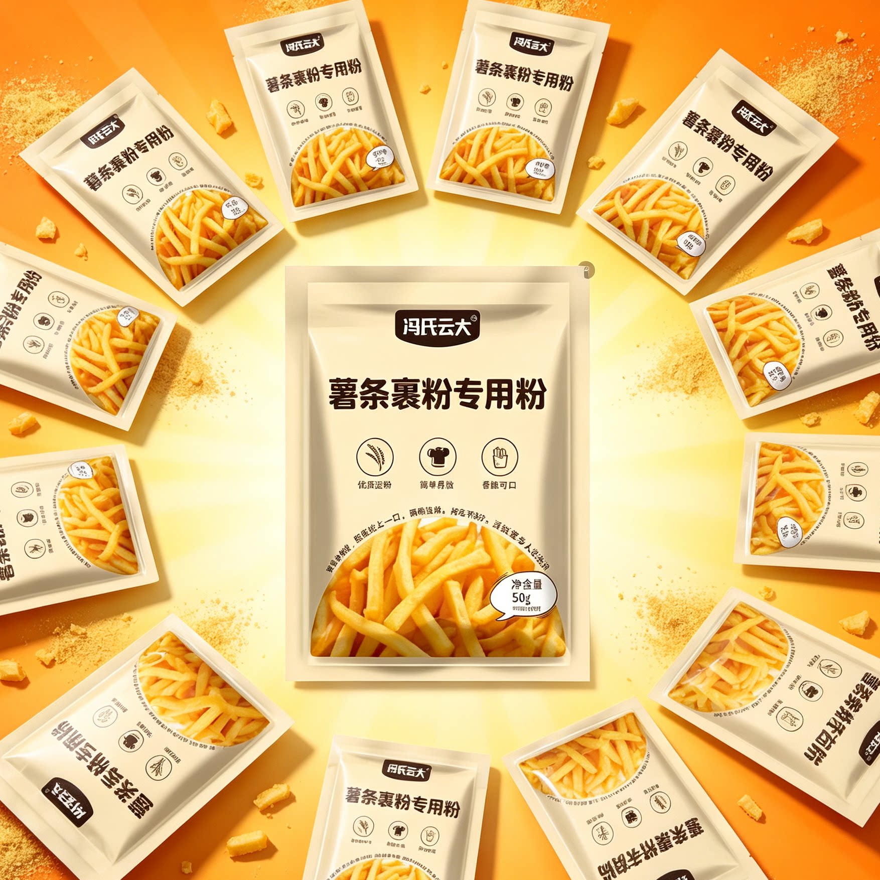 薯条裹粉家用油炸香酥脆炸粉商用脆皮炸鸡腿翅专用粉无面包糠50g