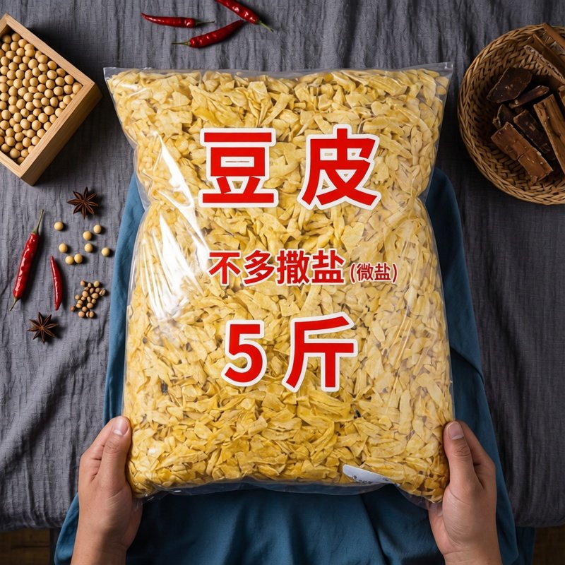 5斤东北新豆皮丝凉拌麻辣烫火锅商用豆腐皮干货素食非无盐干豆皮